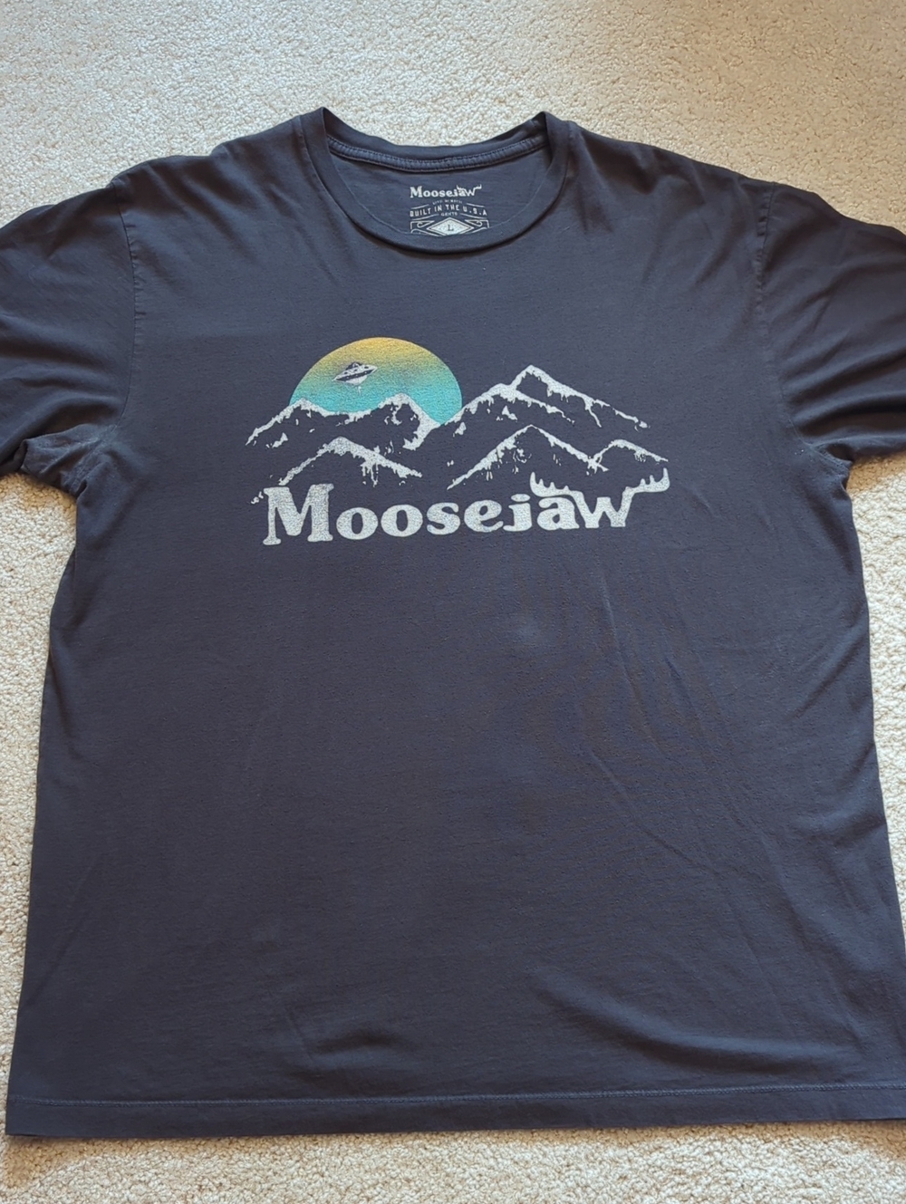 Moosejaw Men's Dark Grey Short-Sleeve Mountain U.F.O. Logo Tee